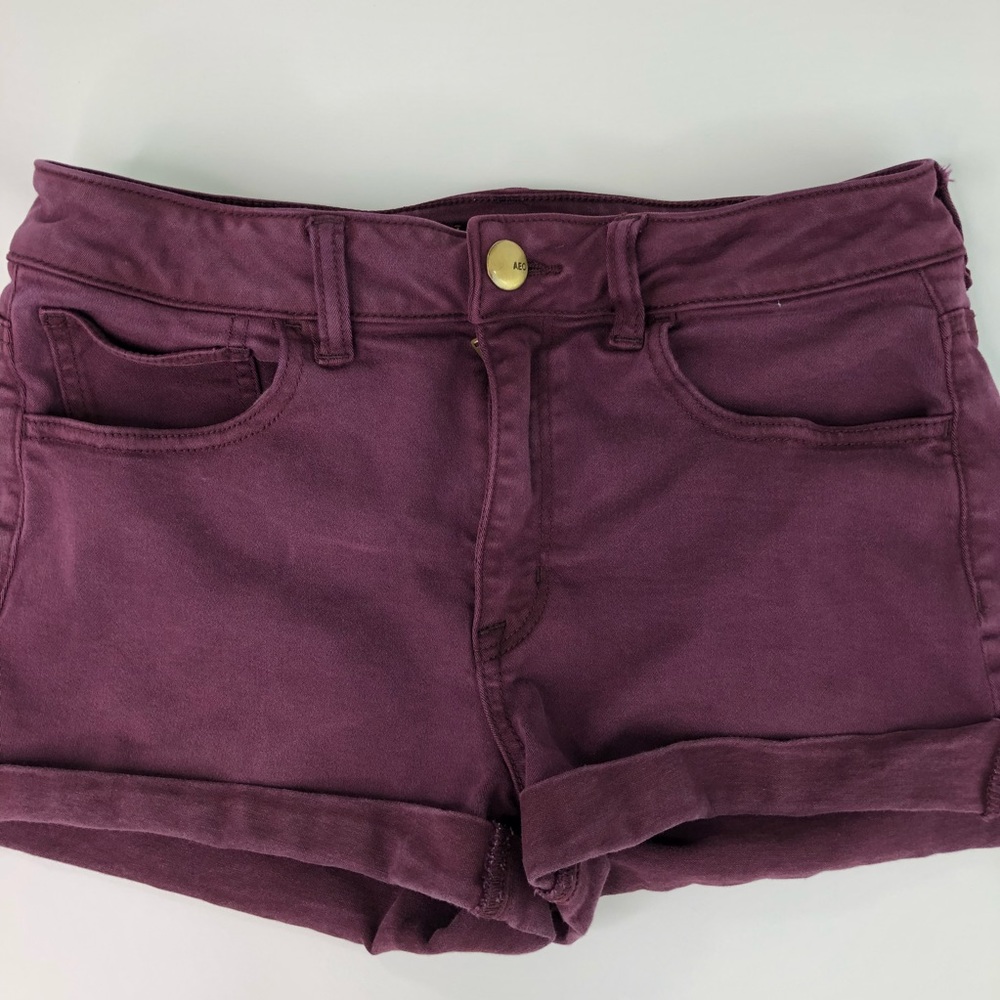 American Eagle Shorts Shortie 10 Red cutoffs jean - Picture 8 of 8